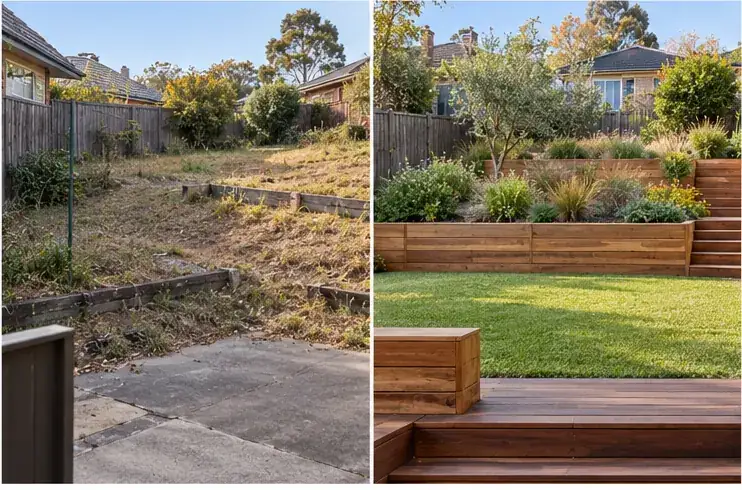 Malvern backyard before landscaping